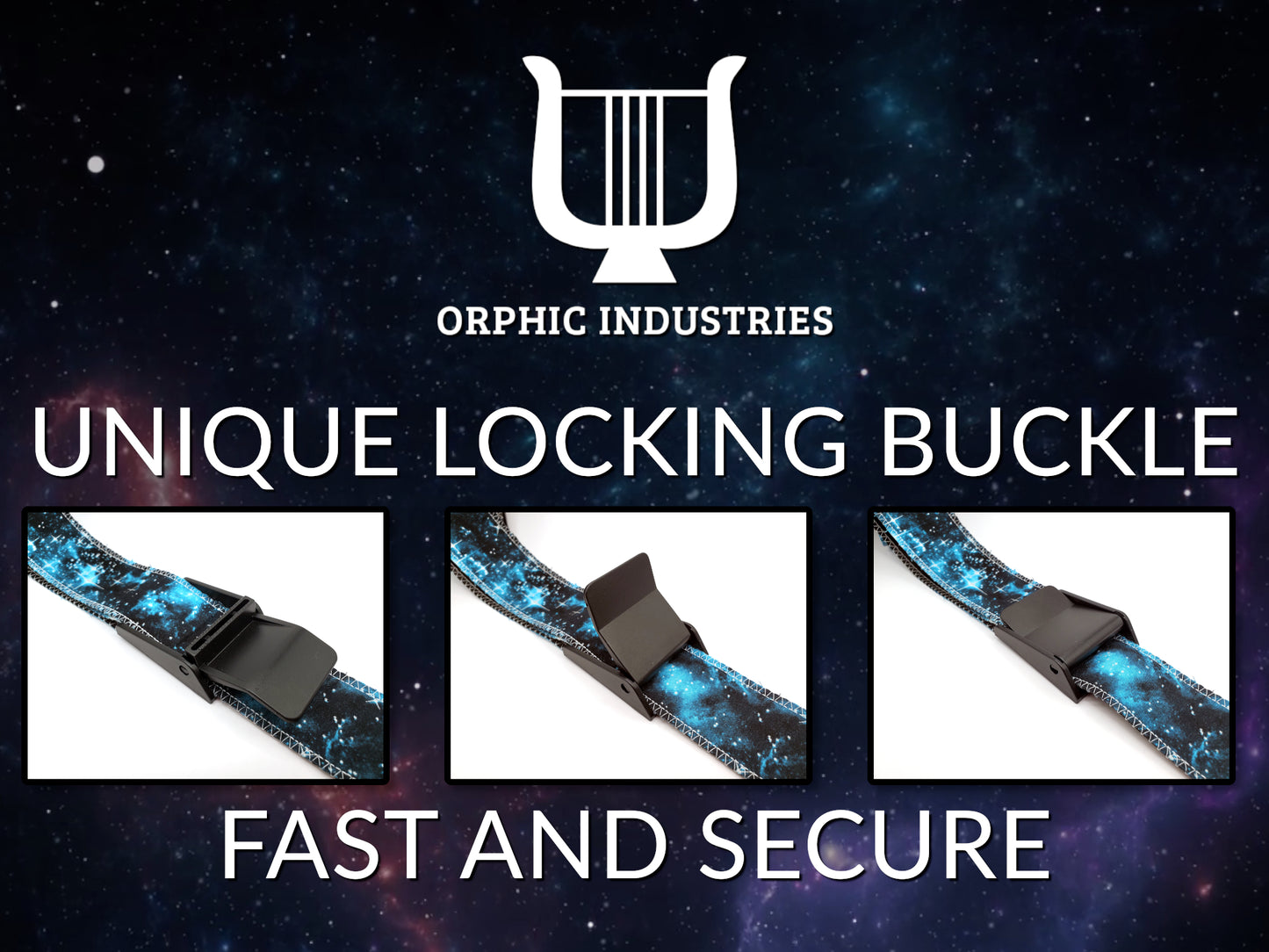 Blue Galaxy Locking Guitar Strap OLD VERSION