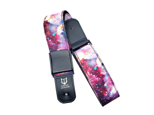 Red Galaxy Locking Guitar Strap
